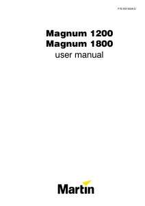 Manual Martin Magnum 1200 Fog Machine