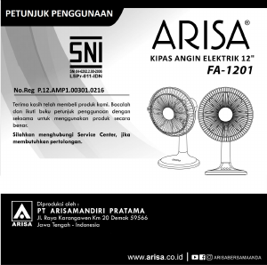 Panduan Arisa FA-1201 Kipas Angin