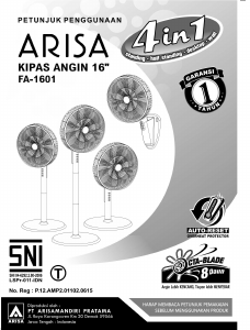 Panduan Arisa FA-1601 Kipas Angin
