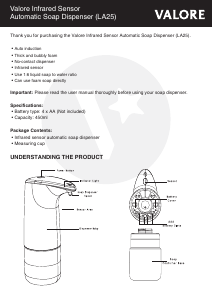 Handleiding Valore LA25 Zeepdispenser