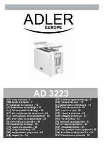 Bruksanvisning Adler AD 3223 Brödrost