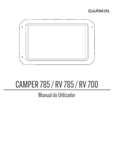 Manual Garmin Camper 785 Sistema de navegação