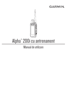Manual Garmin Alpha 200i Dispozitiv GPS portabil