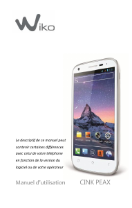 Mode d’emploi Wiko Cink Peax Téléphone portable