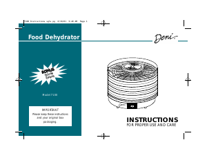 Manual Deni 7100 Food Dehydrator