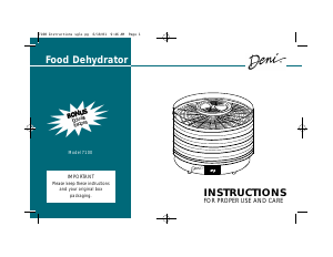 Handleiding Deni 7100 Voedseldroger