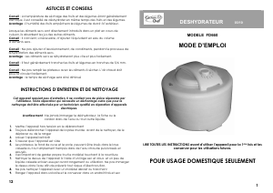 Mode d’emploi Kitchen Chef FD660 Déshydrateur