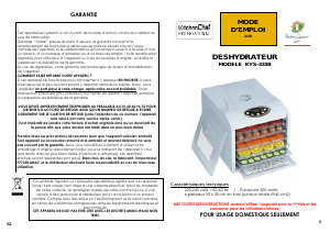 Mode d’emploi Kitchen Chef KYS-333B Déshydrateur