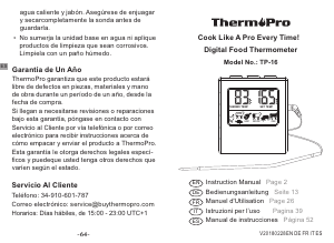 Handleiding ThermoPro TP-16 Voedselthermometer