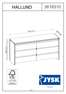 Manual JYSK Hallund (164x80x50) Dresser