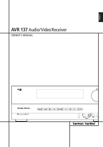 Manual Harman Kardon AVR 137 Receiver