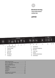 Bruksanvisning Gorenje GU64160 Oppvaskmaskin