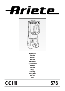 Manual de uso Ariete 578 Batidora