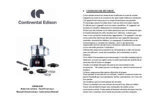 Handleiding Continental Edison CERM600B Keukenmachine