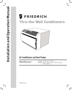 Manual Friedrich WET16A33A Air Conditioner