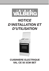 Mode d’emploi Valberg VALCE503CMBET Cuisinière