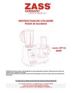 Manual Zass ZFP 02 Robot de bucătărie