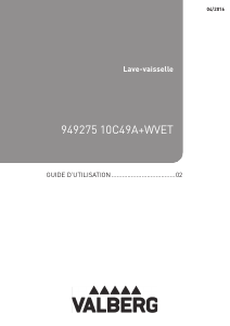 Mode d’emploi Valberg VAL 10C49A+ WVET Lave-vaisselle