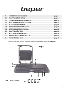 Handleiding Beper P101TOS501 Contactgrill