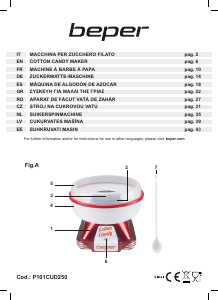 Manuál Beper P101CUD250 Stroj na cukrovou vatu