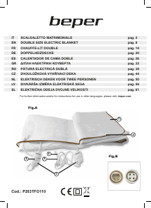 Manuale Beper P203TFO110 Coprimaterasso elettrico