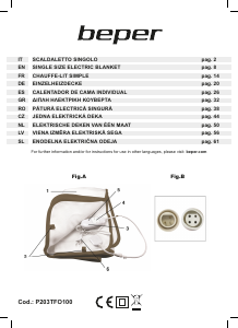 Manuale Beper P203TFO100 Coprimaterasso elettrico