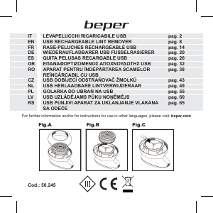 Bedienungsanleitung Beper 50.245 Fusselrasierer