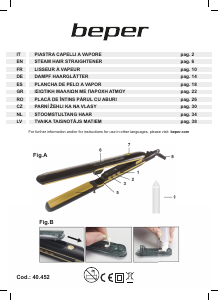 Manual de uso Beper 40.452 Plancha de pelo