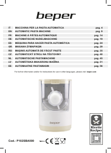 Manual de uso Beper P102SBA500 Máquina de pasta