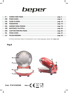 Manual de uso Beper P101CUD300 Horno para pizza