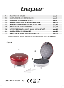 Manual Beper P101CUD001 Waffle Maker