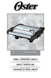 Manual Oster CKSTPA2880 Contact Grill