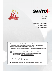Manual Sanyo XT-49S8200U LED Television