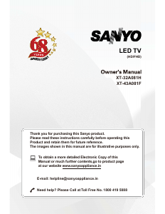 Manual Sanyo XT-43A081F LED Television