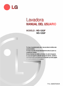 Manual LG WD-1253FB Máquina de lavar roupa