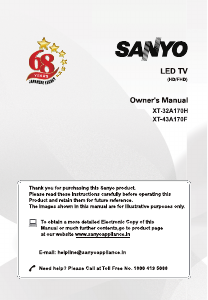 Manual Sanyo XT-32A170H LED Television