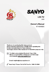 Manual Sanyo XT-43A082U LED Television