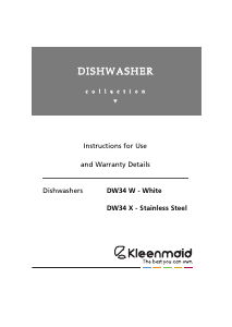 Manual Kleenmaid DW34X Dishwasher
