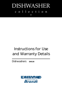 Manual Kleenmaid DW14I Dishwasher