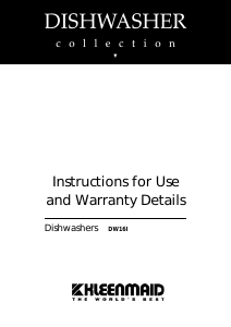 Manual Kleenmaid DW16I Dishwasher