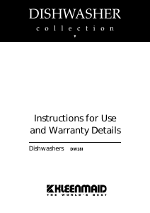 Manual Kleenmaid DW18I Dishwasher