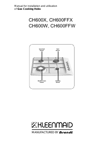 Manual Kleenmaid CH600W Hob