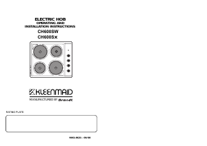 Manual Kleenmaid CH600SW Hob