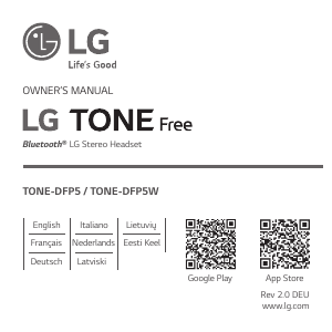 Handleiding LG TONE-DFP5 Koptelefoon