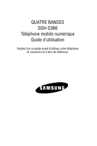 Mode d’emploi Samsung SGH-S366 Téléphone portable