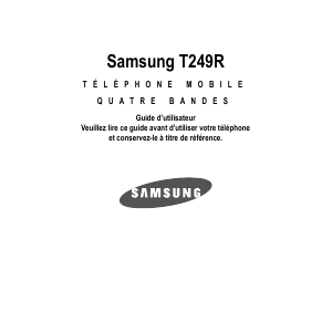Mode d’emploi Samsung SGH-T249R Téléphone portable