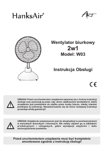 Instrukcja HanksAir W03 Wentylator