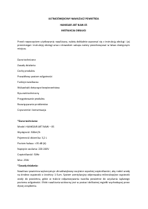 Instrukcja HanksAir NAW-5 Nawilżacz
