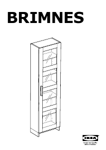 Εγχειρίδιο IKEA BRIMNES Ντουλάπι-βιτρίνα