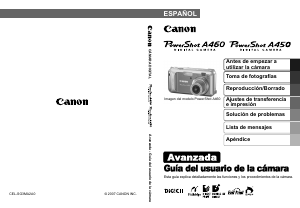 Manual de uso Canon PowerShot A450 Cámara digital
